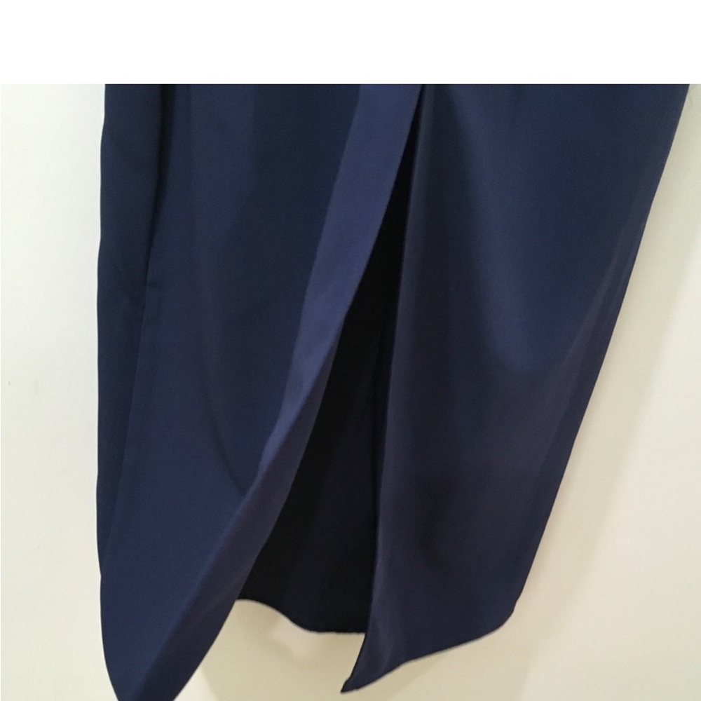 Zara Zipper Shirt Dress Midi ZW Collection Blue Navy Women’s Size L New 9878/075 - Picture 4 of 6
